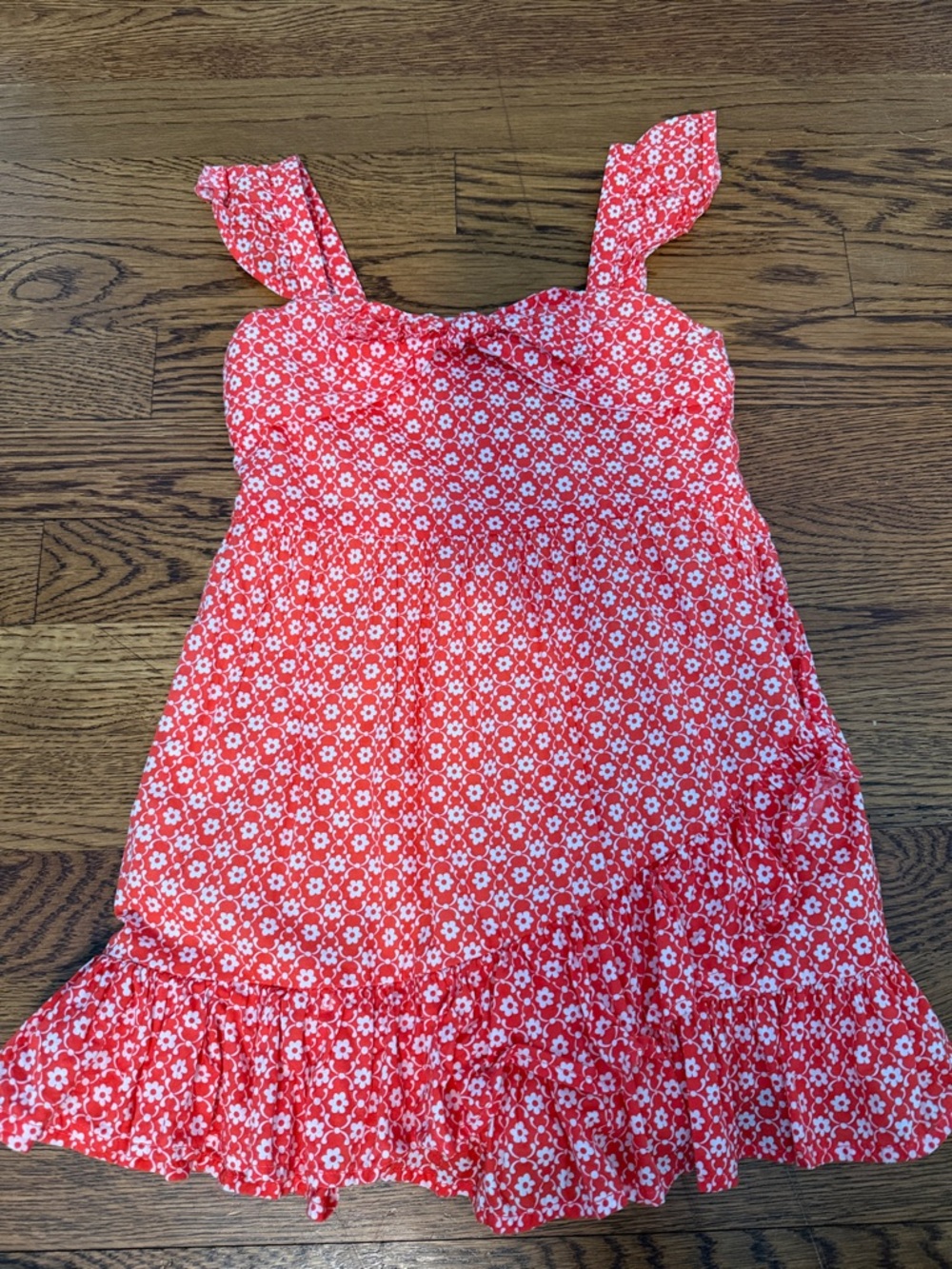 Janie and Jack Red Floral Sundress with Ruffle Hem